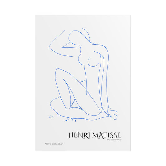 Nu assis (1952) version bleue by Henri Matisse / Affiche imprimée - Série ART's Collection