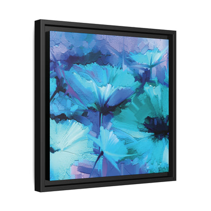 Tableau Floral Turquoise "Série Sign Collections" / Toile encadrée sur caisse américaine