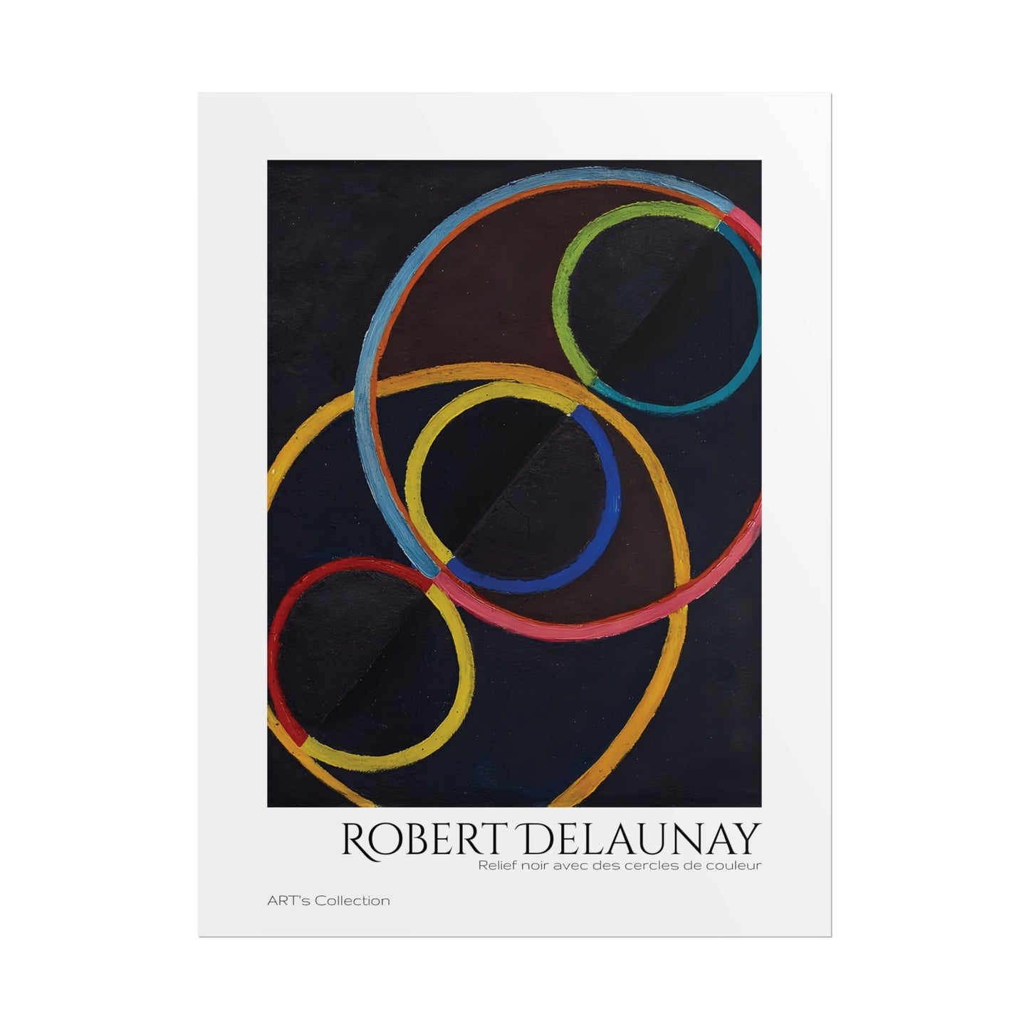 Relief noir avec des cercles de couleur by Robert Delaunay / Affiche imprimée - Série ART's Collection