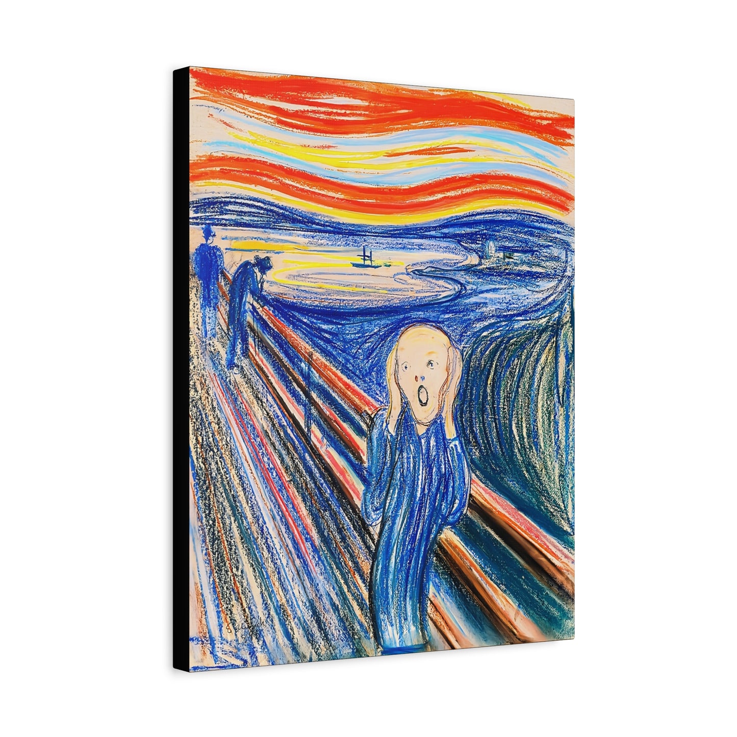 The Scream (1895) color version by Edvard Munch / Reproduction Fine Art sur Toile / Epaisseur 3,2cm - 1'25 po