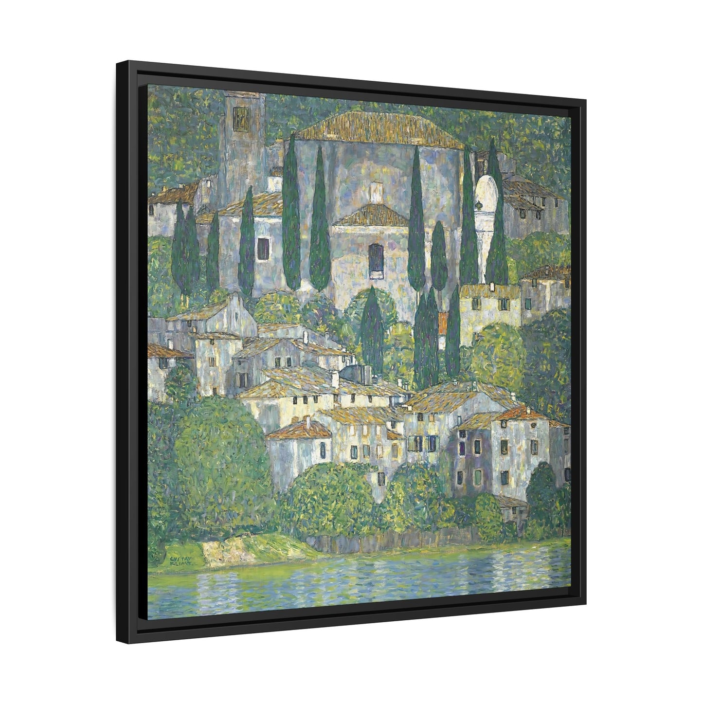 Church In Cassone - Landscape With Cypresses  by Gustav Klimt / Toile encadrée sur caisse américaine