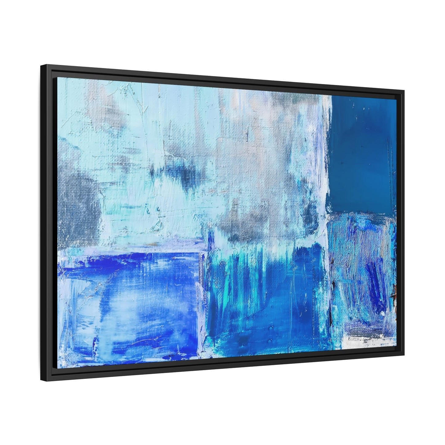 Tableau Beaux Arts Bleu Azur "Série Sign Collections" / Toile encadrée sur caisse américaine
