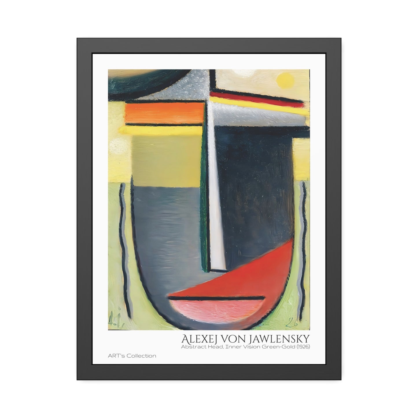 Abstract Head, Inner Vision Green-Gold (1926) by Alexej von Jawlensky  / Affiche Encadrée série ART's Collection