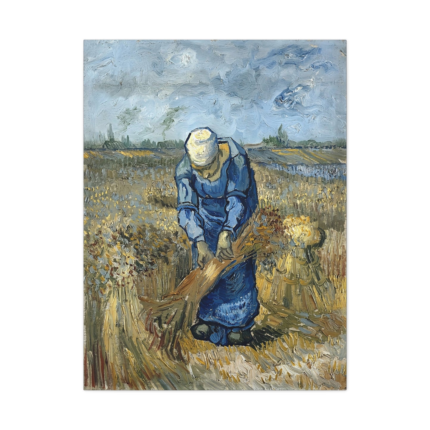 Peasant Woman Binding Sheaves (After Millet) by Vincent van Gogh  / Reproduction Fine Art sur Toile / Epaisseur 3,2cm - 1'25 po