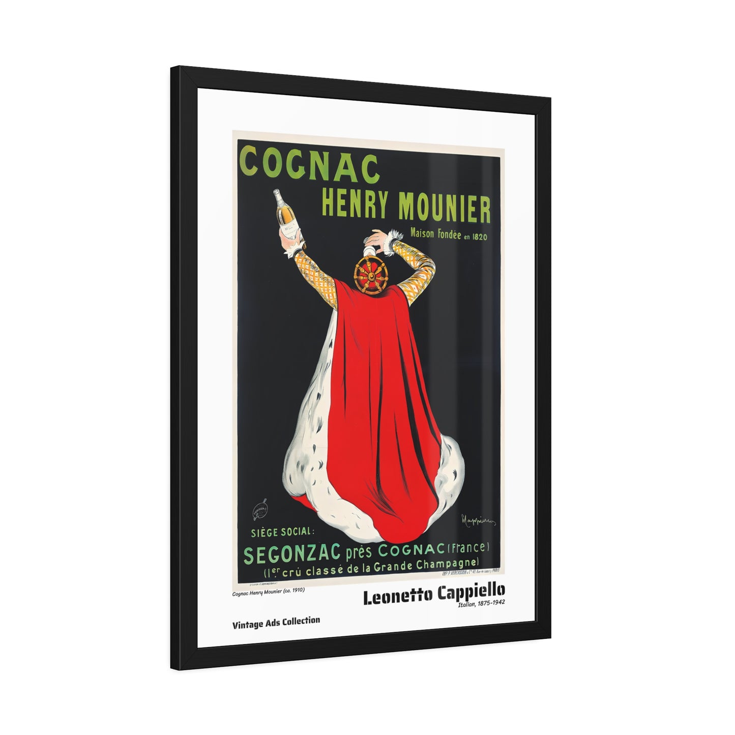 Cognac Henry Mounier (ca. 1910) by Leonetto Cappiello / Affiche Encadrée Série Vintage Ads Collection