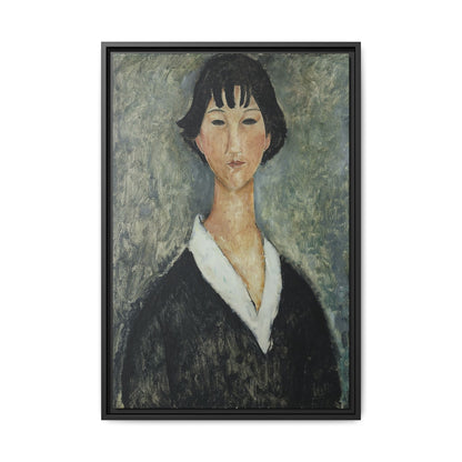 Jeune Fille Aux Cheveux Noirs by Amedeo Modigliani / Toile encadrée sur caisse américaine