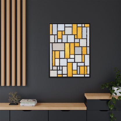 Composition with Grid 1 (1918) by Piet Mondrian  / Toile encadrée sur caisse américaine