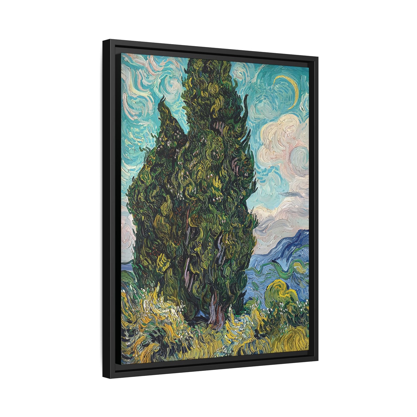 Cypresses (1889) by Vincent van Gogh / Toile encadrée sur caisse américaine