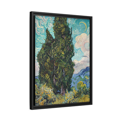 Cypresses (1889) by Vincent van Gogh / Toile encadrée sur caisse américaine