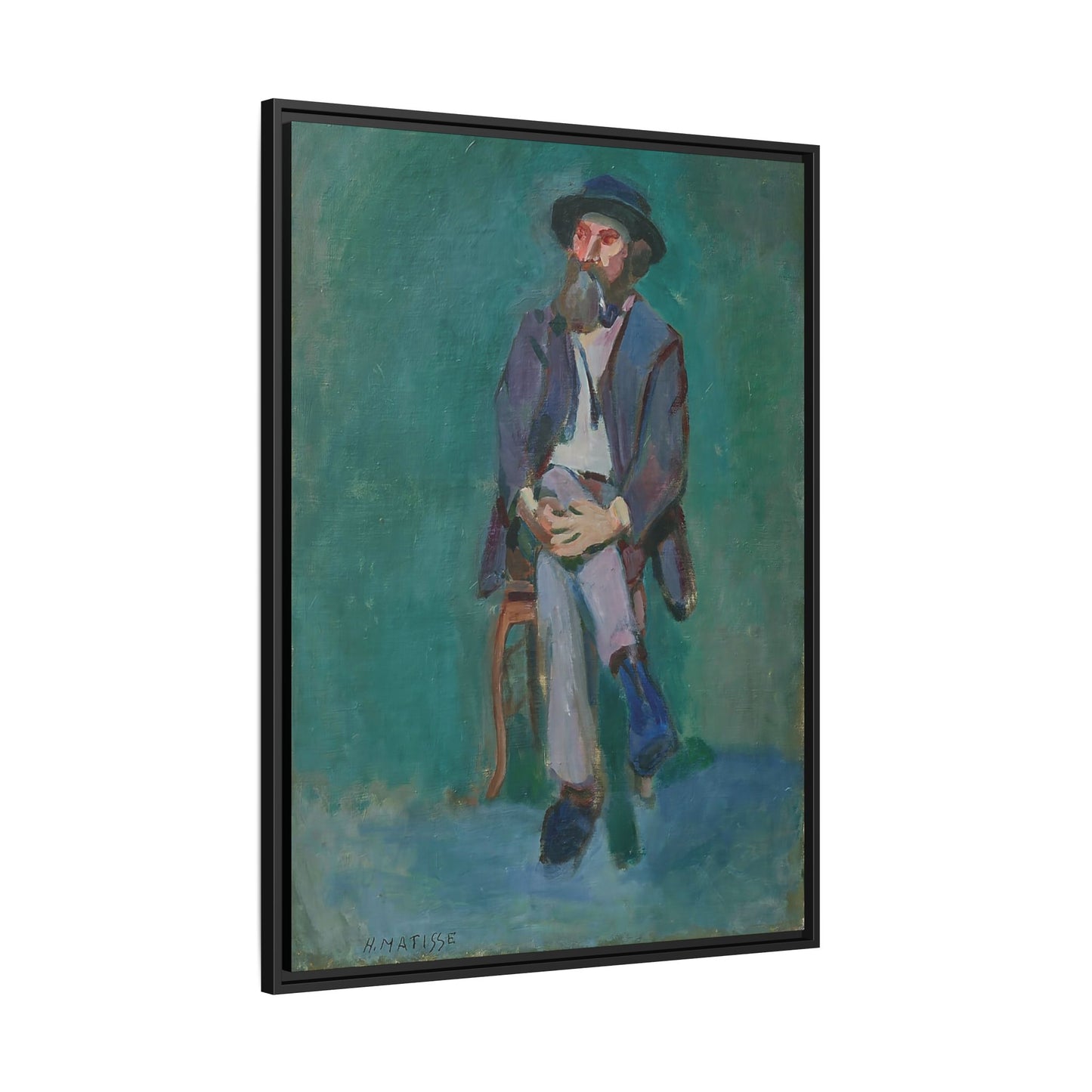 Homme assis (1900) by Henri Matisse / Toile encadrée sur caisse américaine