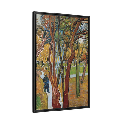 The garden of Saint Paul's Hospital (The fall of the leaves) by Vincent van Gogh / Toile encadrée sur caisse américaine