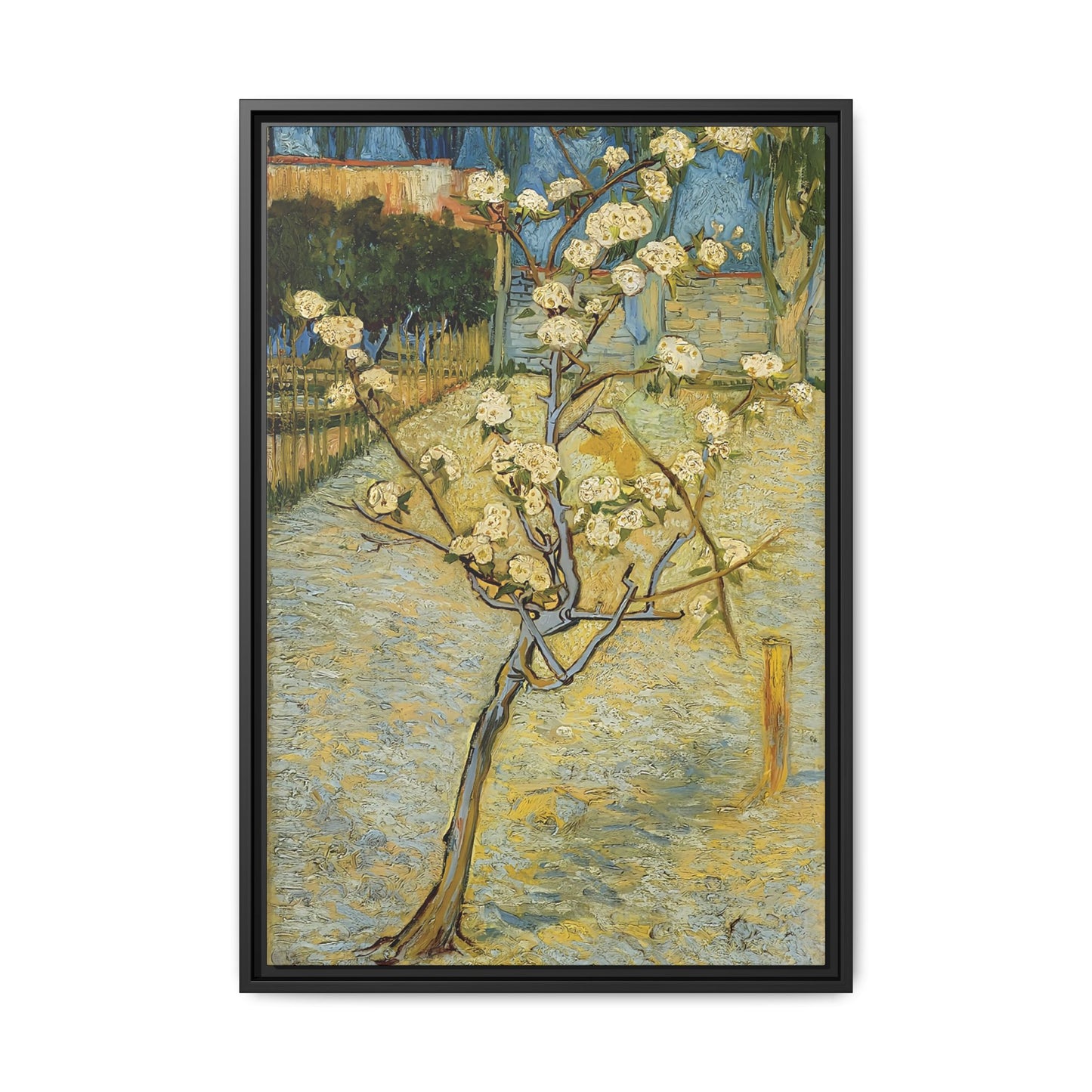 Small pear tree in blossom (1888) by Vincent van Gogh / Toile encadrée sur caisse américaine