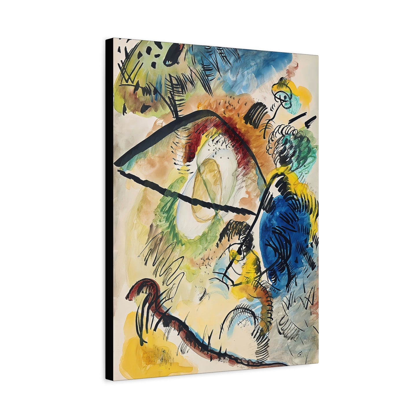 Watercolor IX - with black lines (1913) by Wassily Kandinsky / Reproduction Fine Art sur Toile / Epaisseur 3,2cm - 1'25 po