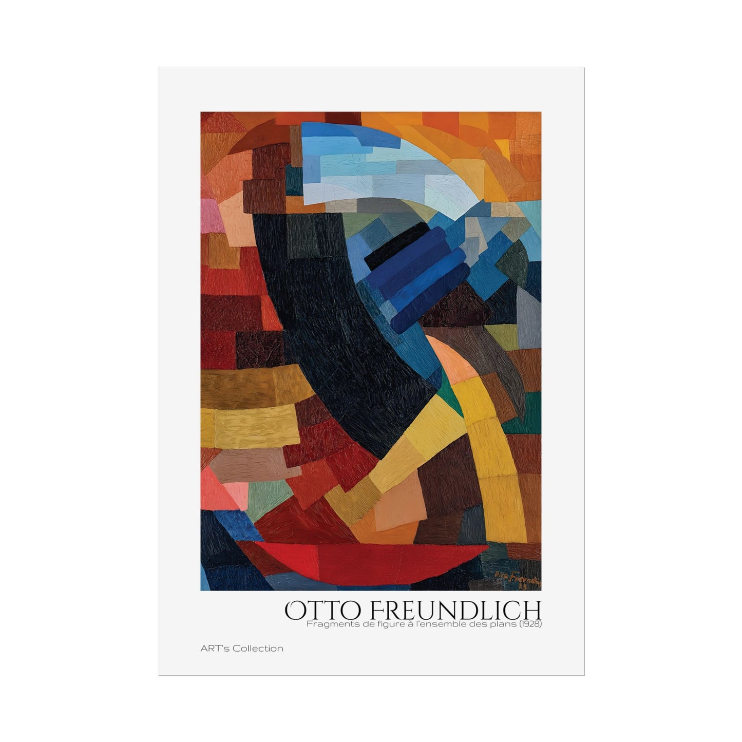 Fragments de figure à l'ensemble des plans (1928) by Otto Freundlich / Affiche imprimée - Série ART's Collection