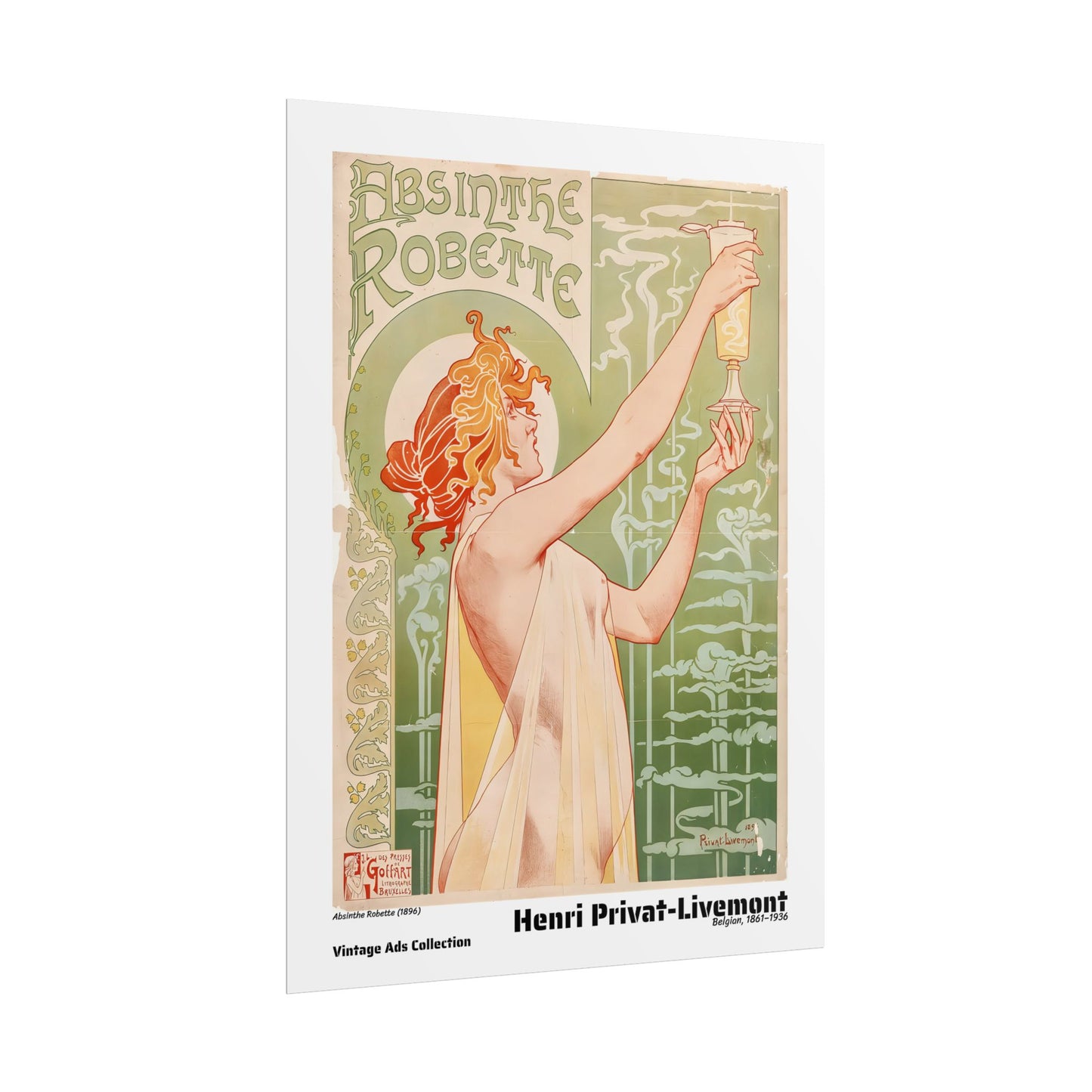 Absinthe Robette (1896) by Henri Privat-Livemont (Belgian, 1861-1936) / Affiche imprimée - Série Vintage Ads Collection