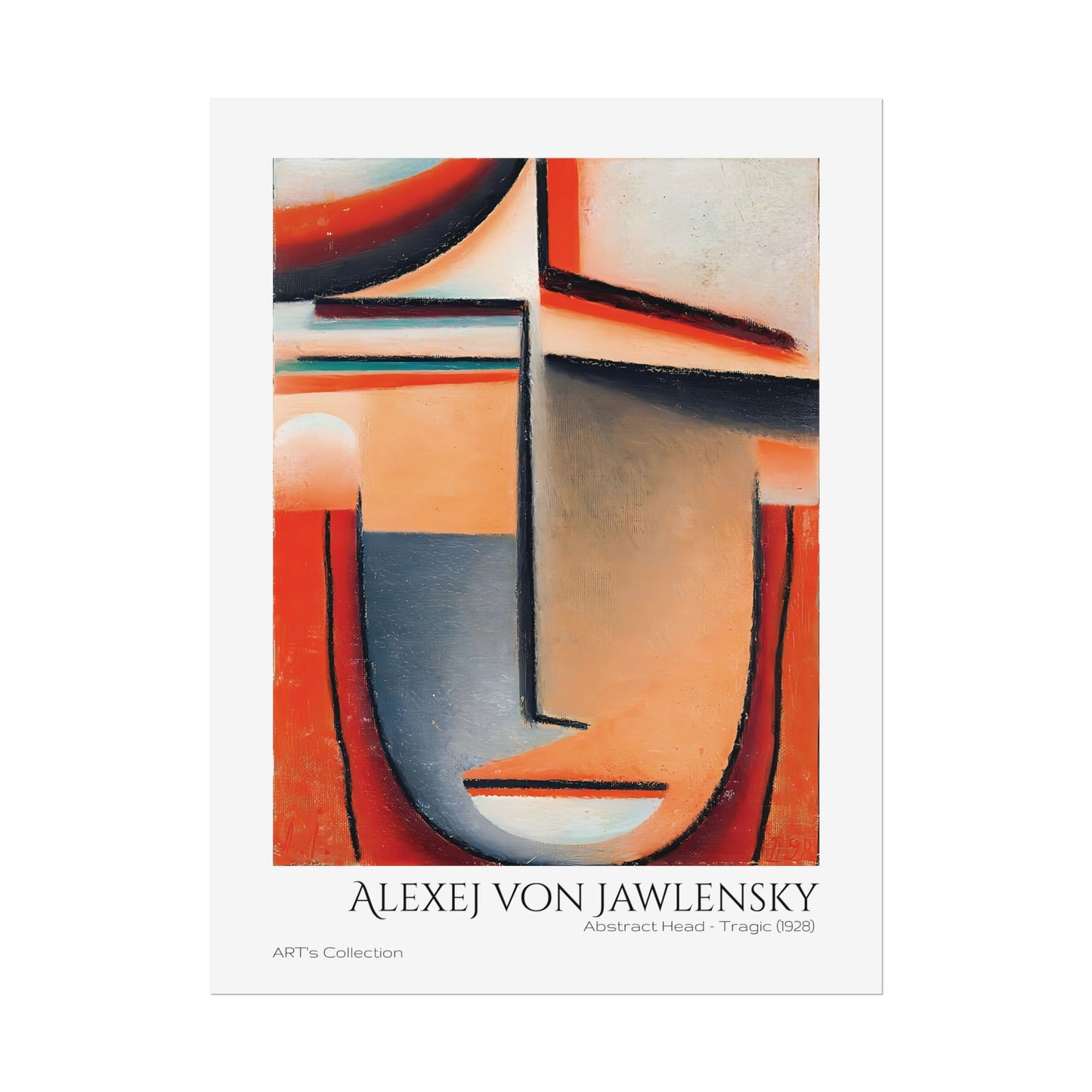 Abstract Head - Tragic (1928) by Alexej von Jawlensky  / Affiche imprimée - Série ART's Collection