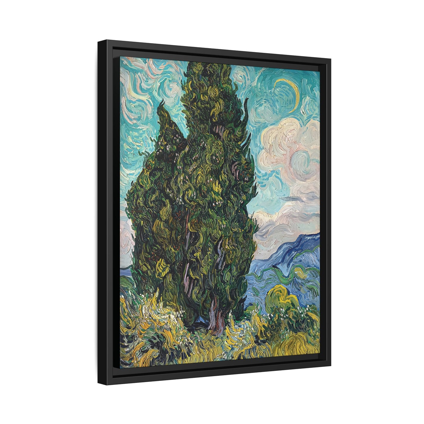 Cypresses (1889) by Vincent van Gogh / Toile encadrée sur caisse américaine