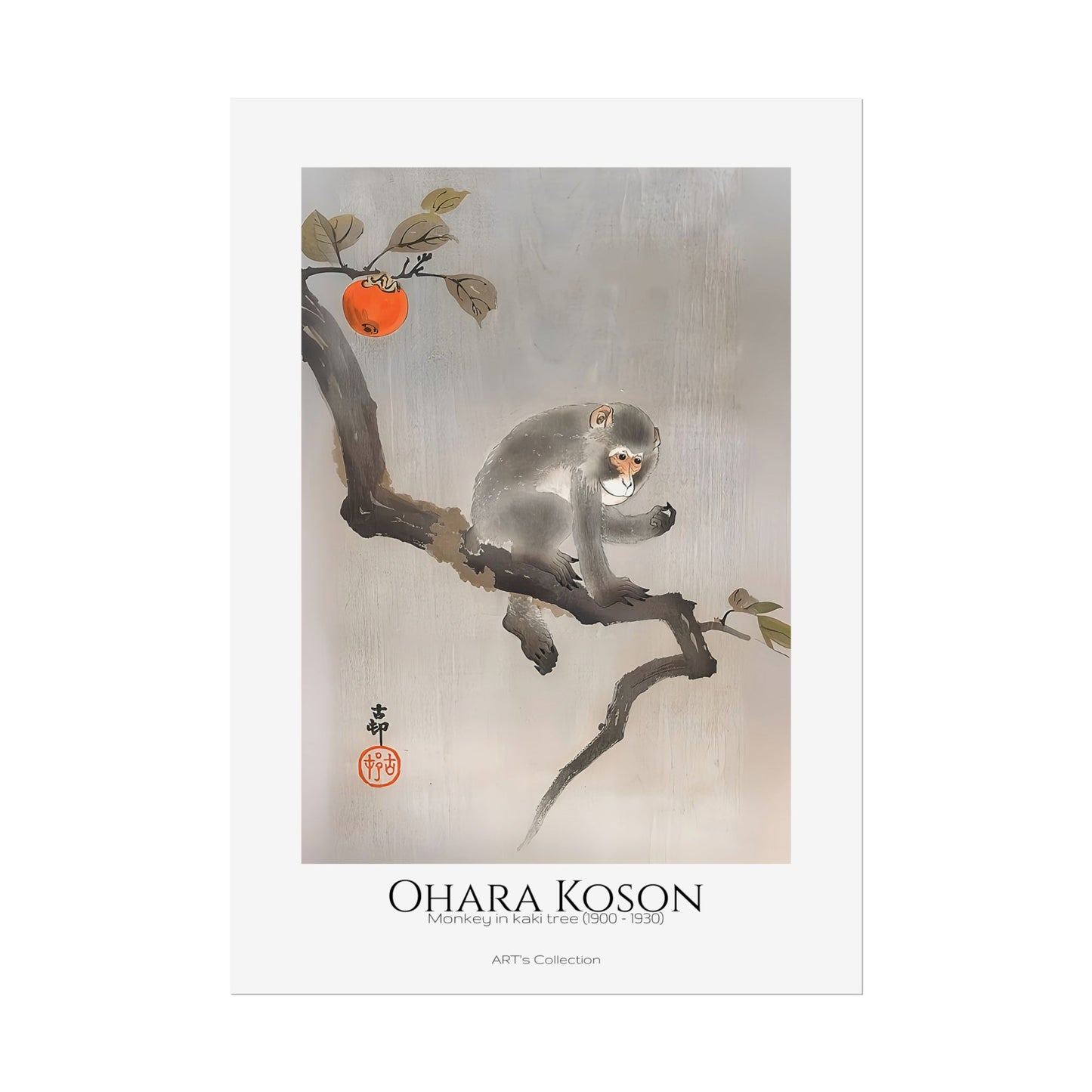 Monkey in kaki tree (1900 - 1930) by Ohara Koson / Affiche imprimée - Série ART's Collection