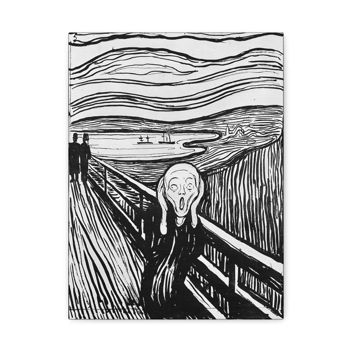 The Scream (1895) by Edvard Munch / Reproduction Fine Art sur Toile / Epaisseur 3,2cm - 1'25 po
