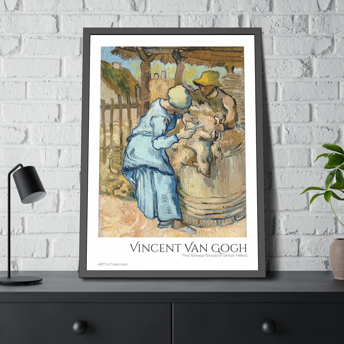 The Sheep-Shearer (After Millet) by Vincent Van Gogh / Affiche Encadrée série ART's Collection