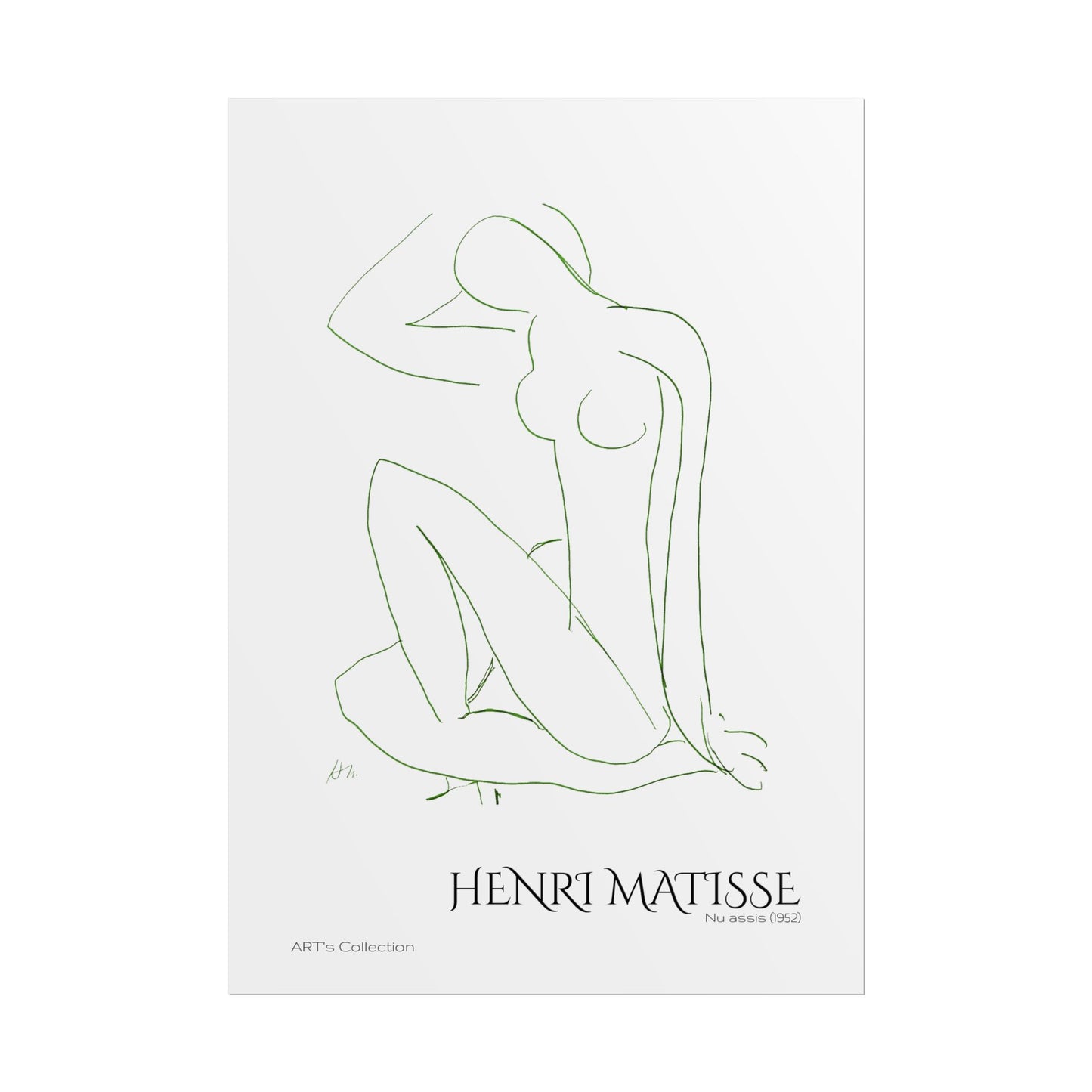 Nu assis (1952) version verte by Henri Matisse / Affiche imprimée - Série ART's Collection