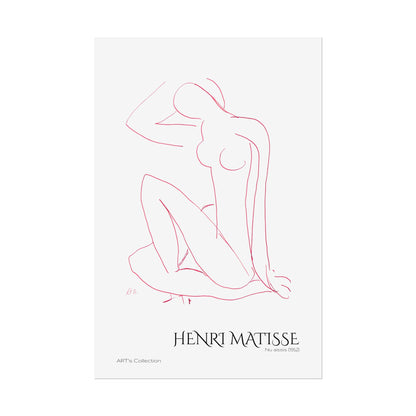 Nu assis (1952) version rouge by Henri Matisse / Affiche imprimée - Série ART's Collection