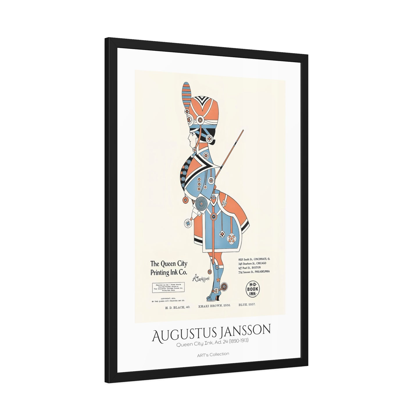 Queen City Ink, Ad. 24 (1890-1913) by Augustus Jansson  / Affiche Encadrée série ART's Collection