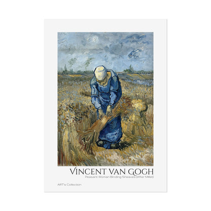 Peasant Woman Binding Sheaves (After Millet) by Vincent van Gogh / Affiche imprimée - Série ART's Collection