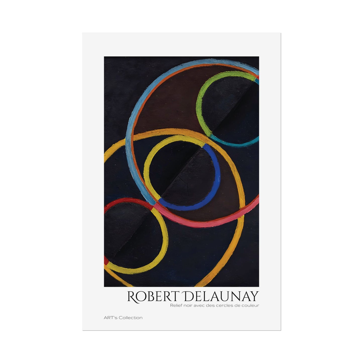 Relief noir avec des cercles de couleur by Robert Delaunay / Affiche imprimée - Série ART's Collection