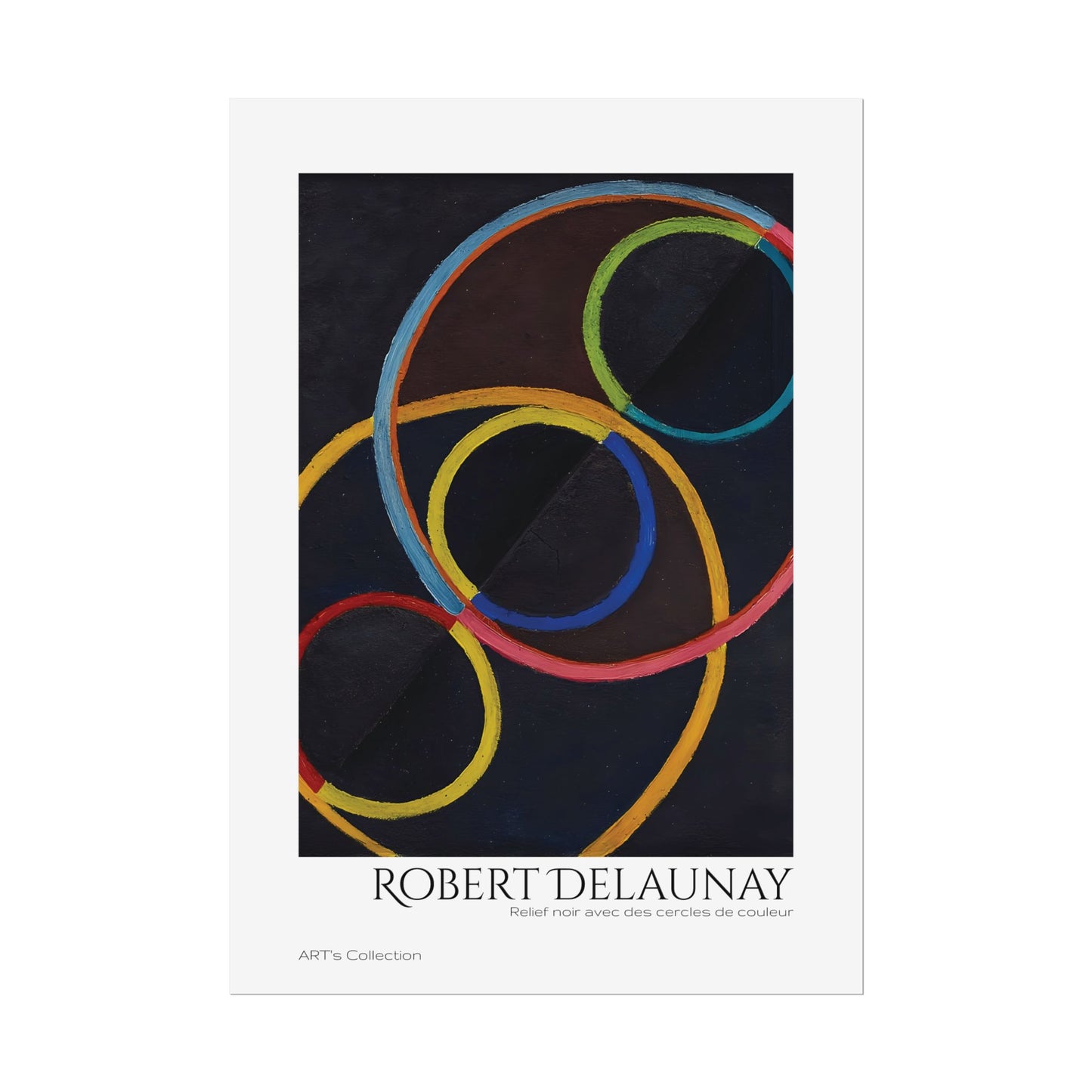 Relief noir avec des cercles de couleur by Robert Delaunay / Affiche imprimée - Série ART's Collection