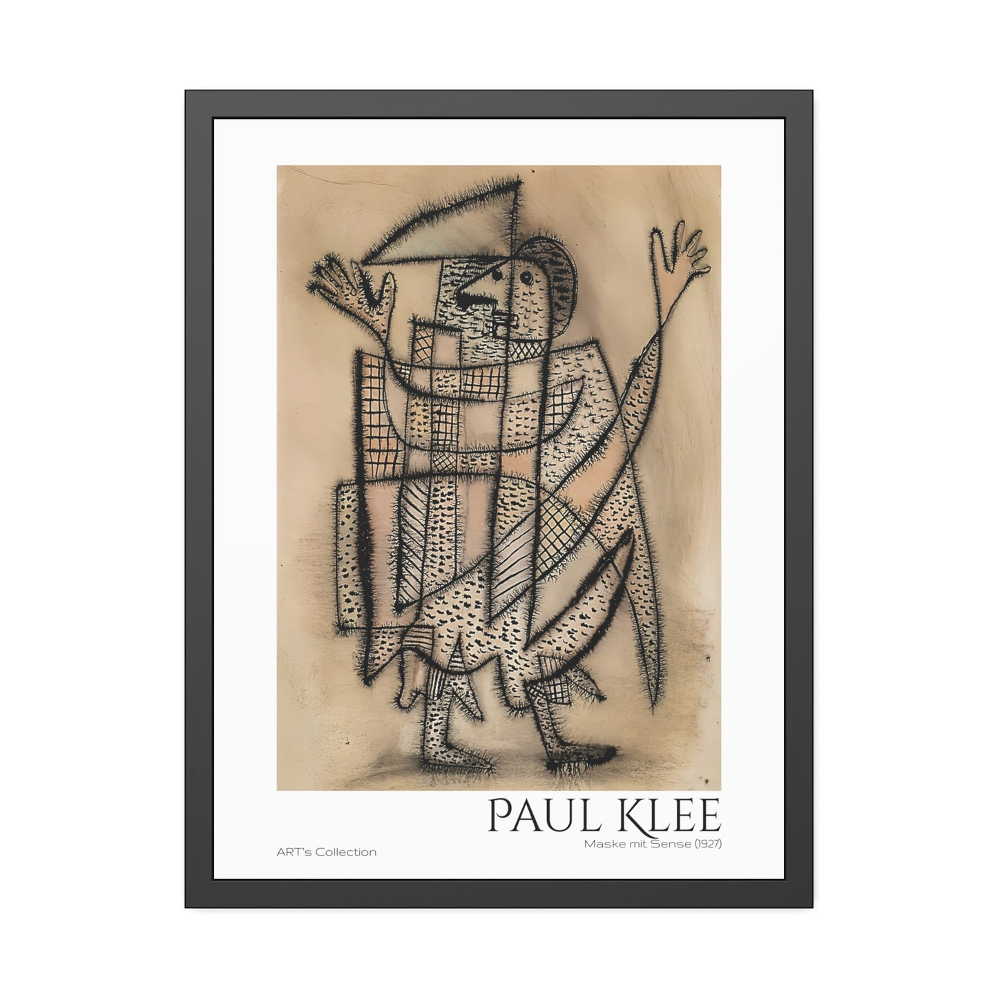 Maske mit Sense (1927) by Paul Klee / Affiche Encadrée série ART's Collection