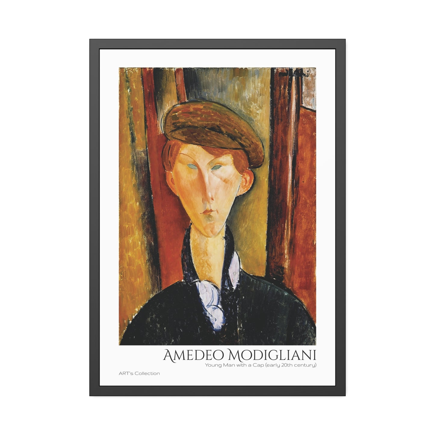 Young Man with a Cap (early 20th century) by Amedeo Modigliani  / Affiche Encadrée série ART's Collection