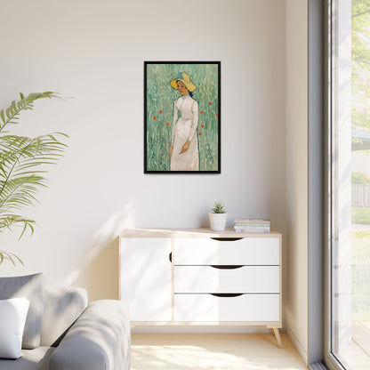 Girl in White (1890) by Vincent van Gogh / Toile encadrée sur caisse américaine