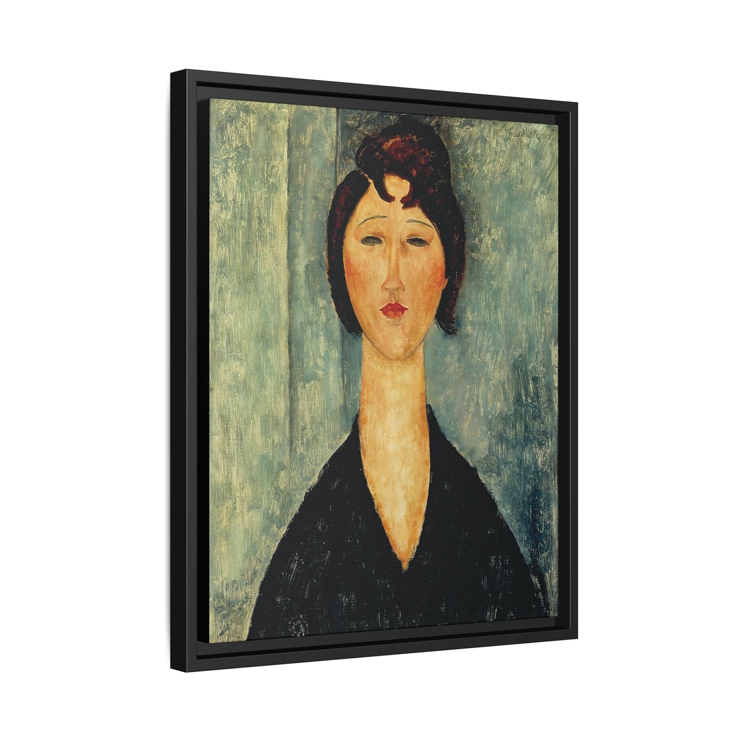Portrait of a Young Woman (1918)  by Amedeo Modigliani / Toile encadrée sur caisse américaine