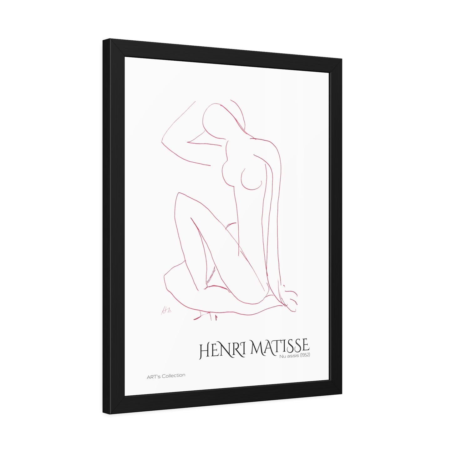 Nu assis (1952) by Henri Matisse version rouge/ Affiche Encadrée série ART's Collection