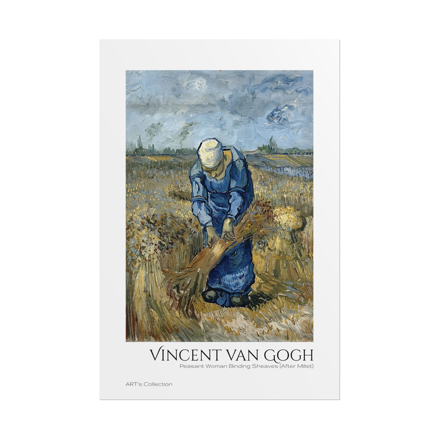 Peasant Woman Binding Sheaves (After Millet) by Vincent van Gogh / Affiche imprimée - Série ART's Collection