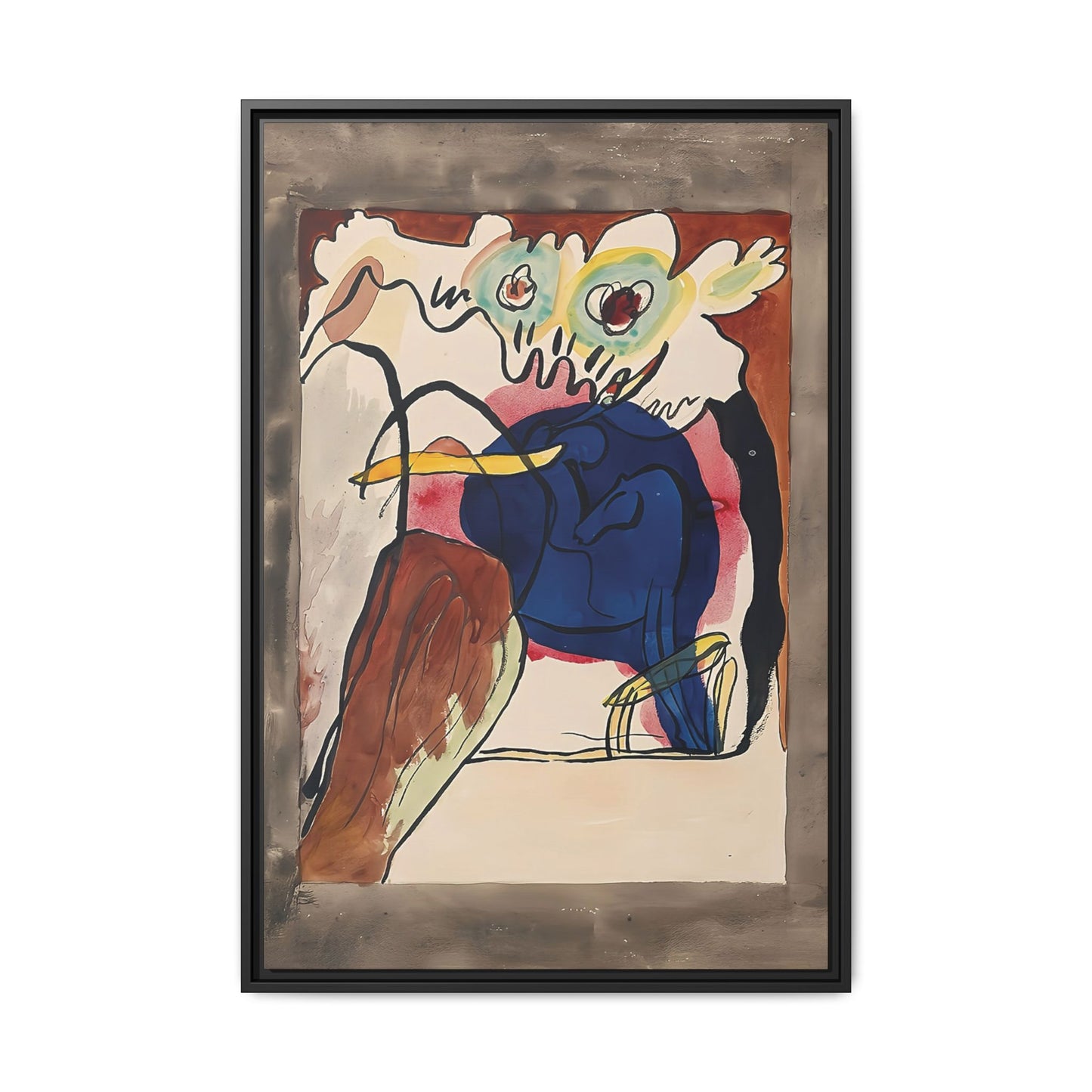 Design for the cover of the almanac "The Blue Rider" II (1911) by Wassily Kandinsky / Toile encadrée sur caisse américaine