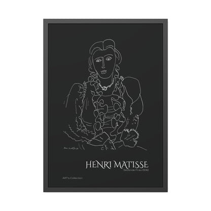 Sitzende Frau (1936) black édition by Henri Matisse / Affiche Encadrée série ART's Collection