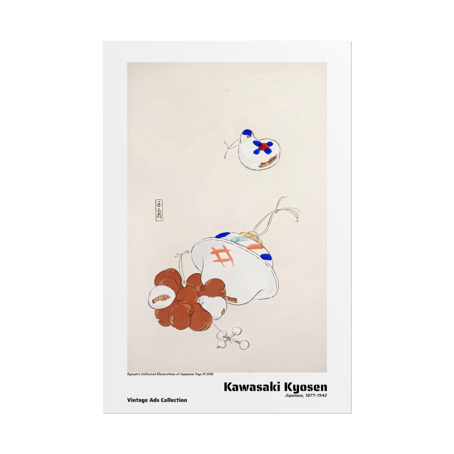 Kyosen's Collected Illustrations of Japanese Toys Pl.008 (1919) by Kawasaki Kyosen / Affiche imprimée - Série Vintage Ads Collection