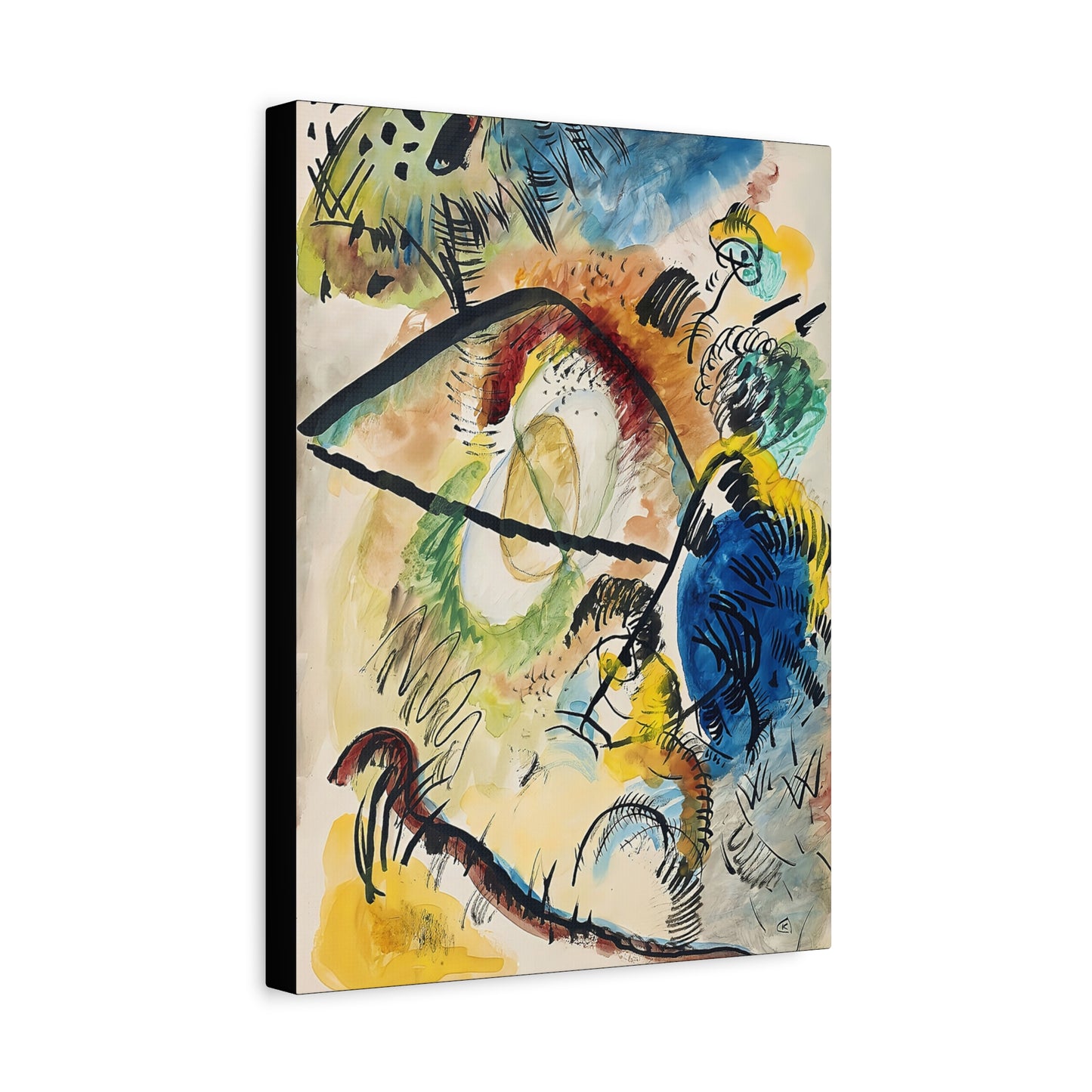 Watercolor IX - with black lines (1913) by Wassily Kandinsky / Reproduction Fine Art sur Toile / Epaisseur 3,2cm - 1'25 po