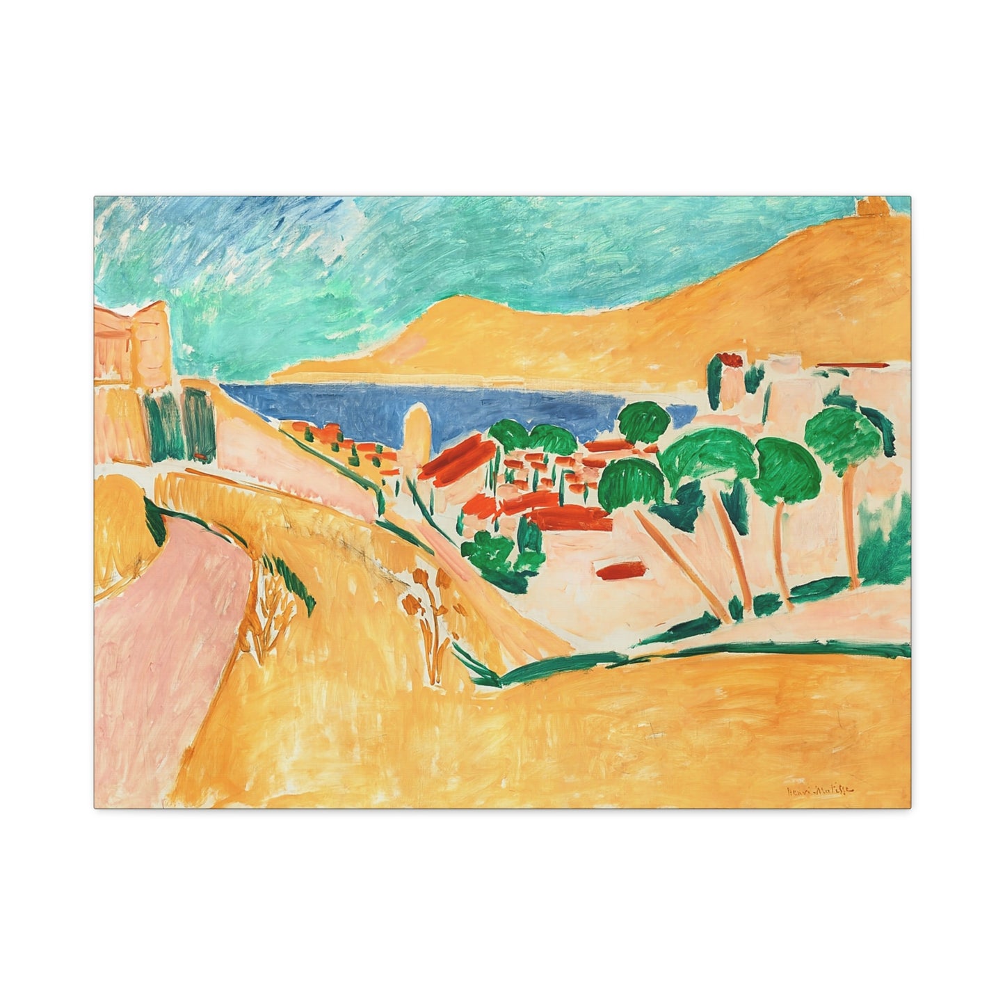 Collioure en août (autour de 1911) by Henri Matisse / Reproduction Fine Art sur Toile / Flanc Large Epaisseur 3.2 cm - 1.25 inch