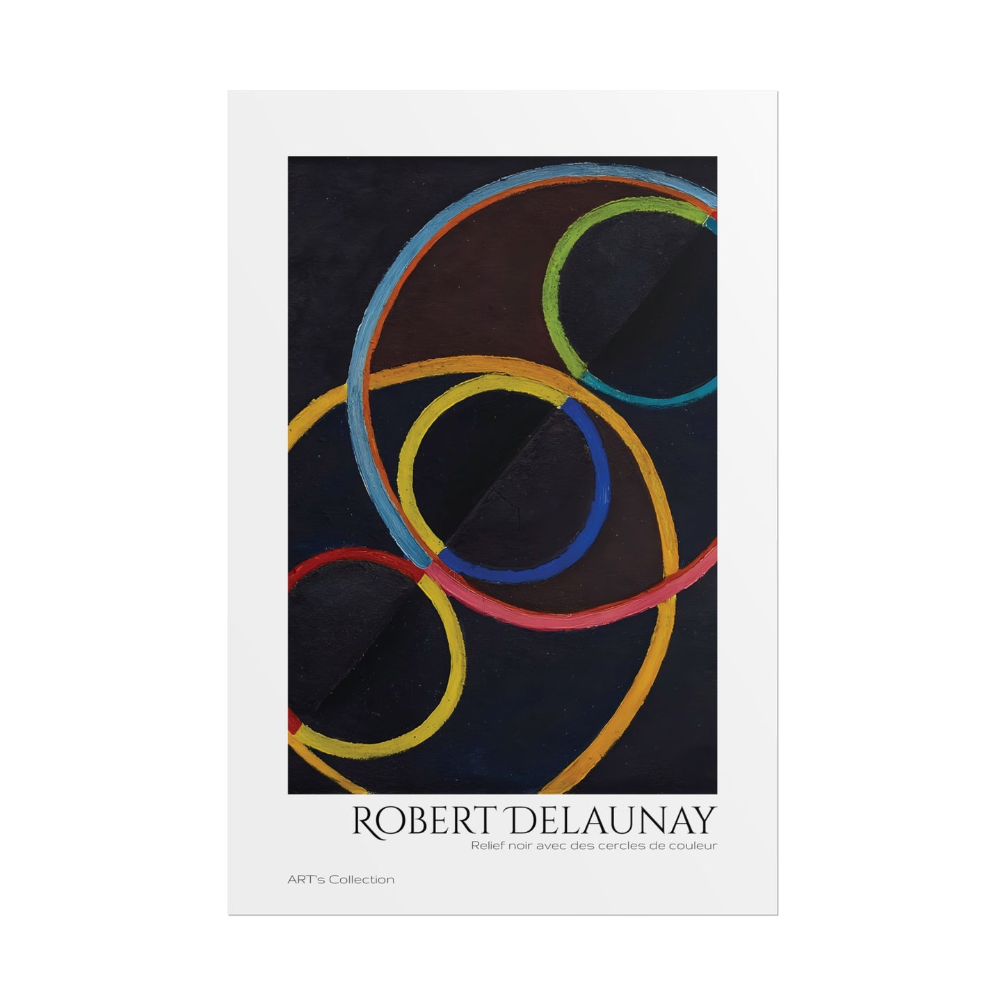 Relief noir avec des cercles de couleur by Robert Delaunay / Affiche imprimée - Série ART's Collection