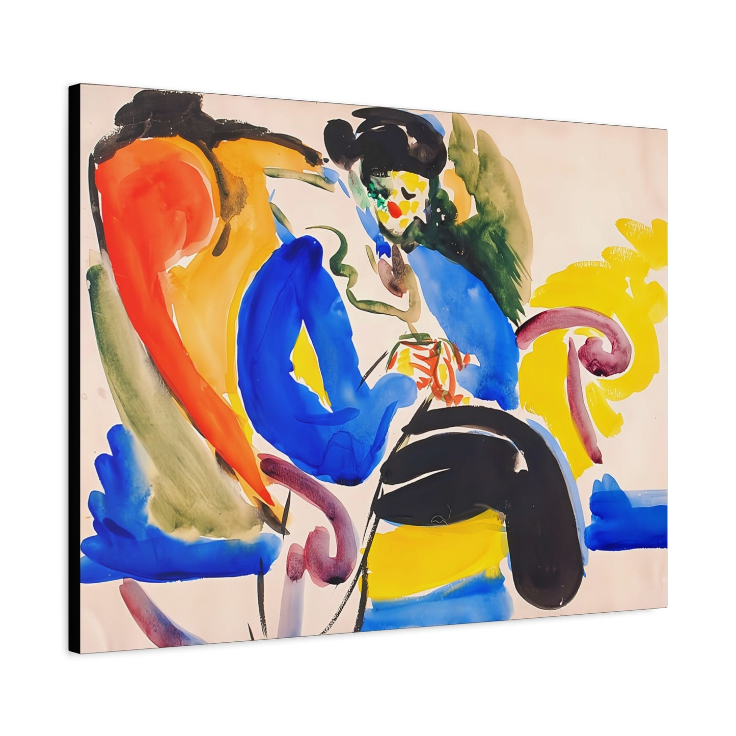 Calligraphic #2 Woman on Chair (1914-18) by Henry Lyman Saÿen  / Reproduction Fine Art sur Toile / Flanc Large Epaisseur 3.2 cm - 1.25 inch