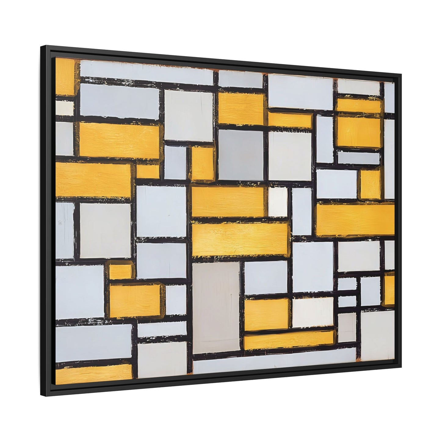 Composition with Grid 1 (1918) by Piet Mondrian  / Toile encadrée sur caisse américaine