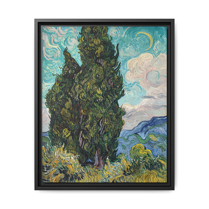 Cypresses (1889) by Vincent van Gogh / Toile encadrée sur caisse américaine