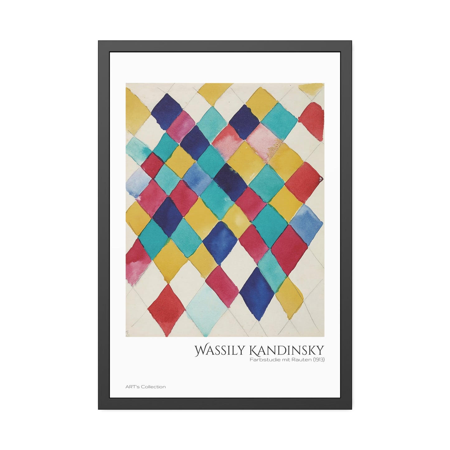 Farbstudie mit Rauten (1913) by Wassily Kandinsky / Affiche Encadrée série ART's Collection