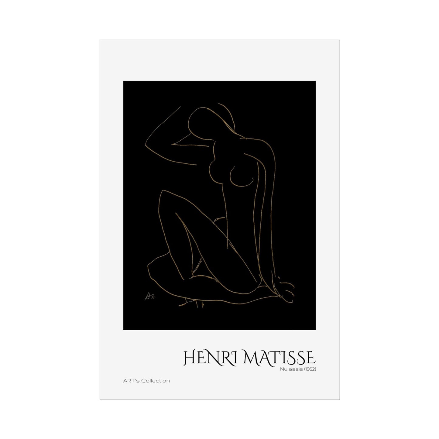 Nu assis (1952) version imposition by Henri Matisse / Affiche imprimée - Série ART's Collection