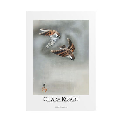 Ring sparrows in snow (1900 - 1930) by Ohara Koson / Affiche imprimée - Série ART's Collection