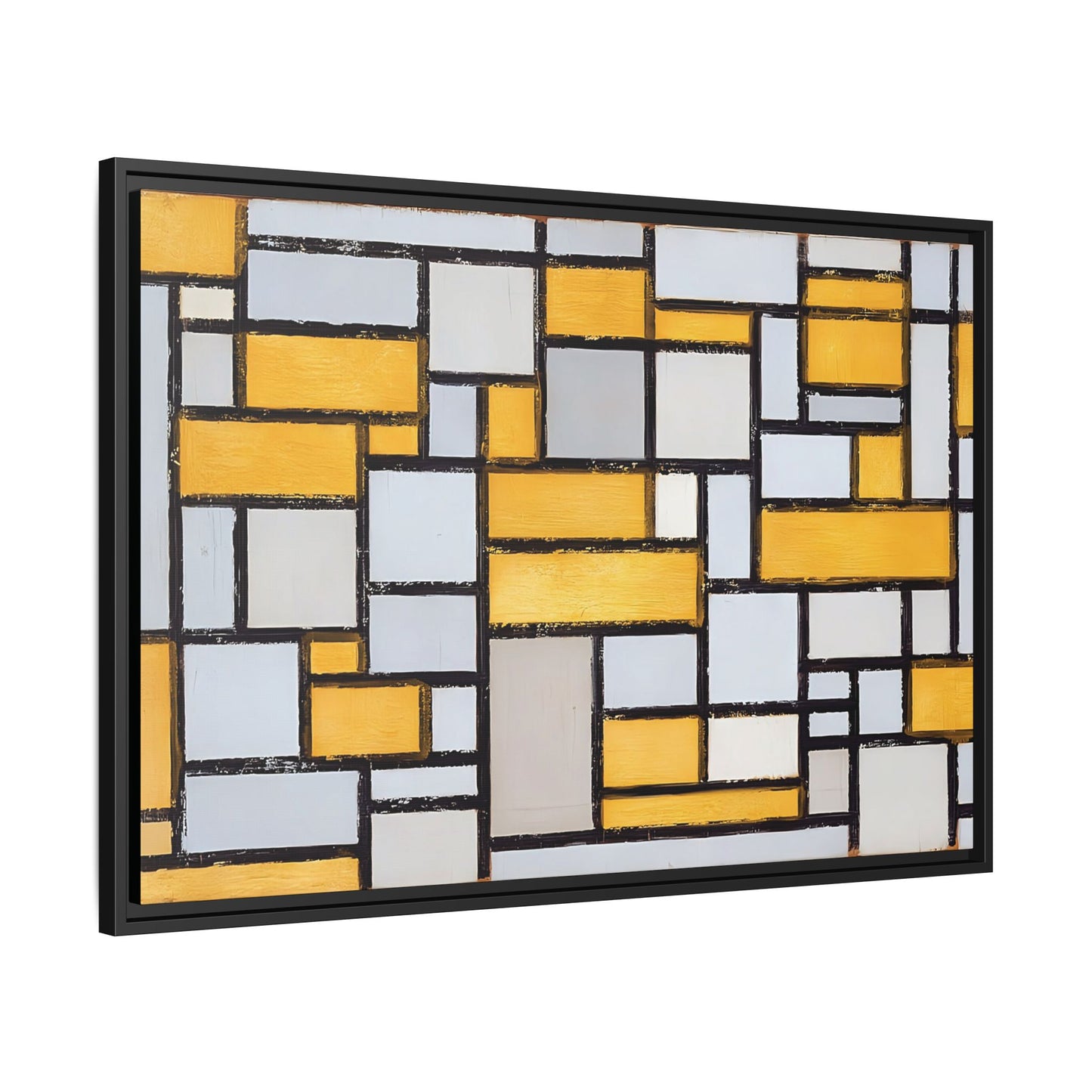Composition with Grid 1 (1918) by Piet Mondrian  / Toile encadrée sur caisse américaine