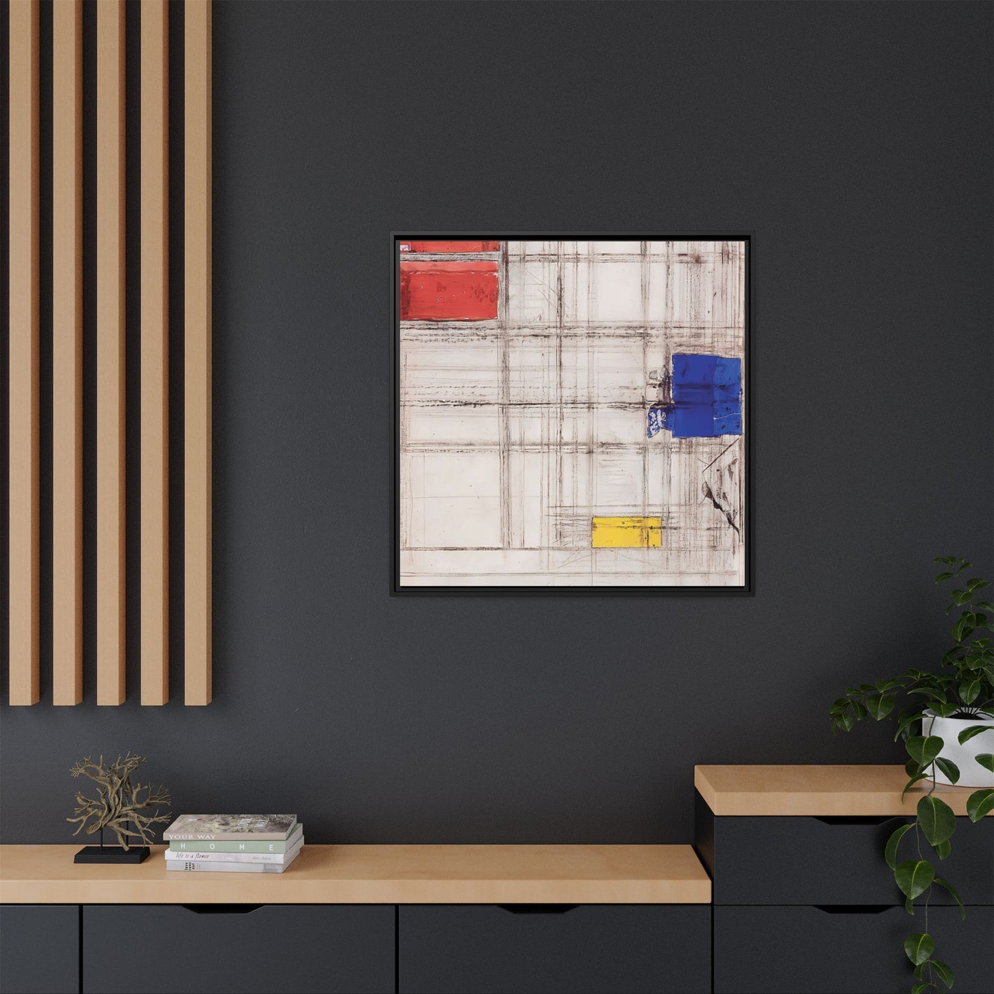 Study for a Composition (1940-1941) by Piet Mondrian  / Toile encadrée sur caisse américaine